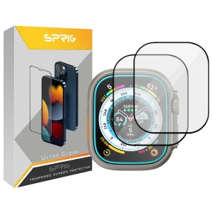 محافظ صفحه نمایش اسپریگ مدل SPG مناسب برای اپل واچ سری Ultra 49 mm مجموعه دو عددی