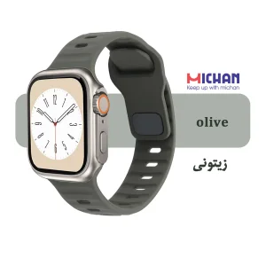 بند میچان مدل Silicone Sport مناسب برای اپل واچ 44/45 میلی متری سری SE/SE2/SE3/4/5/6/7/8/9 به همراه کاور
