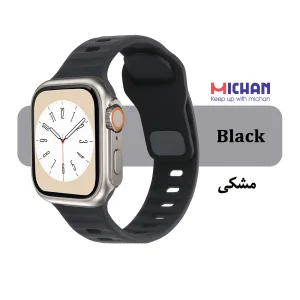 بند میچان مدل Silicone Sport مناسب برای اپل واچ 44/45 میلی متری سری SE/SE2/SE3/4/5/6/7/8/9 به همراه کاور