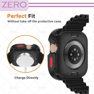 کاور زیرو مدل SIC Armor ZR مناسب برای اپل واچ Series SE 2022 Aluminum Case 44mm / SE 2021 Aluminum Case 44mm / Series 5 44mm / Series 6 44mm / SE 44mm به همراه محافظ صفحه نمایش