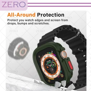 کاور زیرو مدل SIC Armor ZR مناسب برای اپل واچ Series SE 2022 Aluminum Case 44mm / SE 2021 Aluminum Case 44mm / Series 5 44mm / Series 6 44mm / SE 44mm به همراه محافظ صفحه نمایش