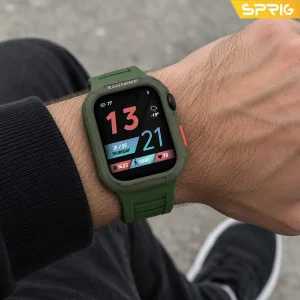 بند اسپریگ مدل Rob Rugged Armor مناسب برای اپل واچ 44/45 میلی متری سری 4/5/6/7/SE/SE2/SE3 به همراه کاور
