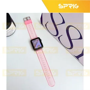 بند اسپریگ مدل Clear Silicone مناسب برای اپل واچ Series 7 Aluminum 45mm / Series 8 Aluminum 45mm / Series 9 Aluminum 45mm