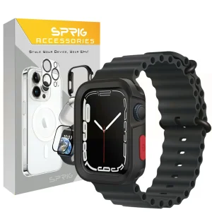 بند اسپریگ مدل Ocean Smp Amizze مناسب برای اپل واچ Ultra / Ultra 2 49mm به همراه کاور