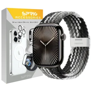 بند اسپریگ مدل Braided SGK مناسب برای اپل واچ سری 7/8/9 سایز 41 میلی متری