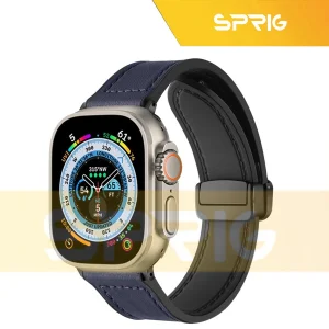 بند اسپریگ مدل Magnetic Leather Silicon مناسب برای اپل واچ Ultra 49mm / Ultra 2 49mm