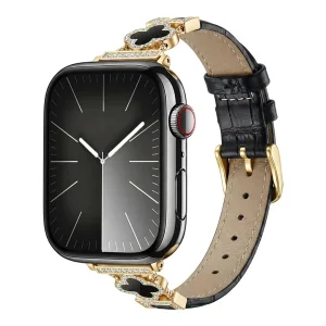 بند آکوآرا مدل Van Cleef Leather GL مناسب برای اپل واچ 44/45/46/49 میلیمتری سری SE1/SE2/SE3/4/5/6/7/8/9/10/11/Ultra/Ultra2/Ultra3