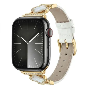 بند آکوآرا مدل Van Cleef Leather GL مناسب برای اپل واچ 44/45/46/49 میلیمتری سری SE1/SE2/SE3/4/5/6/7/8/9/10/11/Ultra/Ultra2/Ultra3