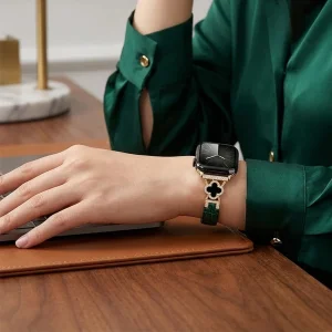 بند آکوآرا مدل Van Cleef Leather GL مناسب برای اپل واچ 44/45/46/49 میلیمتری سری SE1/SE2/SE3/4/5/6/7/8/9/10/11/Ultra/Ultra2/Ultra3