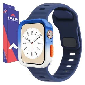 بند میچان مدل Silicone Sport مناسب برای اپل واچ 40/41 میلی متری سری SE/SE2/SE3/4/5/6/7/8/9 به همراه کاور