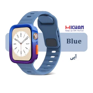 بند میچان مدل Silicone Sport مناسب برای اپل واچ 40/41 میلی متری سری SE/SE2/SE3/4/5/6/7/8/9 به همراه کاور
