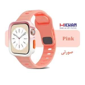 بند میچان مدل Silicone Sport مناسب برای اپل واچ 40/41 میلی متری سری SE/SE2/SE3/4/5/6/7/8/9 به همراه کاور
