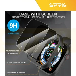 کاور اسپریگ مدل DG Privacy مناسب برای اپل واچ Series 8 45mm / Series 7 45mm / Series 9 45mm به همراه محافظ صفحه نمایش