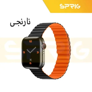 بند اسپریگ مدل magnetic silicon dual color مناسب برای اپل واچ Series SE 2022 Aluminum Case 44mm / SE 2021 Aluminum Case 44mm / Series 5 44mm / Series 6 44mm / SE 44mm