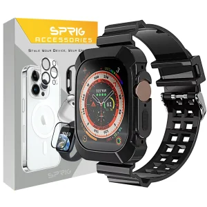 بند اسپریگ مدل Black Shock مناسب برای اپل واچ Ultra / Ultra 2 49mm