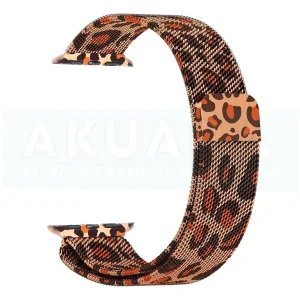 بند آکوآرا مدل Milanese Leopard مناسب برای اپل واچ 44/45/46/49 میلیمتری سری SE1/SE2/SE3/4/5/6/7/8/9/10/11/Ultra/Ultra2/Ultra3