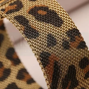 بند آکوآرا مدل Milanese Leopard مناسب برای اپل واچ 44/45/46/49 میلیمتری سری SE1/SE2/SE3/4/5/6/7/8/9/10/11/Ultra/Ultra2/Ultra3