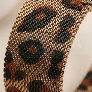 بند آکوآرا مدل Milanese Leopard مناسب برای اپل واچ 44/45/46/49 میلیمتری سری SE1/SE2/SE3/4/5/6/7/8/9/10/11/Ultra/Ultra2/Ultra3