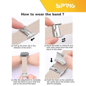 بند اسپریگ مدل Braided SGK مناسب برای  اپل واچ سری Se/1/2/3/4/5/6/7/8/9/10/Ultra/Ultra2 سایز 42/44/45/49mm