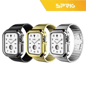 بند اسپریگ مدل Swatch مناسب برای اپل واچ 45 / 44 / 42 میلی متری به همراه کاور