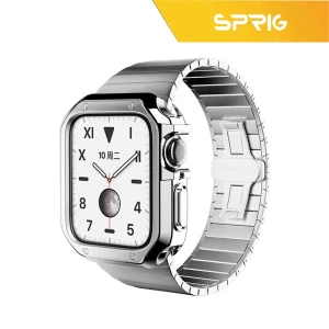 بند اسپریگ مدل Swatch مناسب برای اپل واچ 45 / 44 / 42 میلی متری به همراه کاور