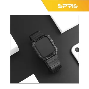 بند اسپریگ مدل Swatch مناسب برای اپل واچ 45 / 44 / 42 میلی متری به همراه کاور