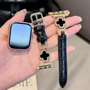 بند آکوآرا مدل Van Cleef Leather GL مناسب برای اپل واچ 38/40/41 میلیمتری سری SE/1/2/3/4/5/6/7/8/9