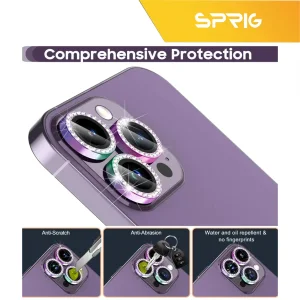 محافظ لنز دوربین اسپریگ مدل Ring metal Diamond مناسب برای گوشی موبایل اپل Iphone 11