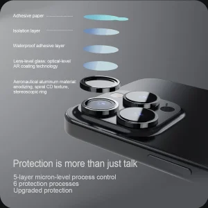 محافظ لنز دوربین ام‌گلس مدل Ring Metal MG مناسب برای گوشی موبایل اپل iPhone 16 Pro / 16 Pro Max