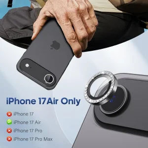 محافظ لنز دوربین فلزی ام‌گلس مدل RNG Diamond MG مناسب برای گوشی موبایل اپل iPhone 17 Air