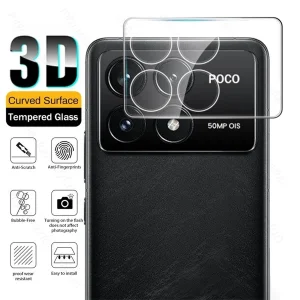محافظ لنز دوربین بادیگارد مدل 3D GL مناسب برای گوشی موبایل شیائومی Poco F6 Pro