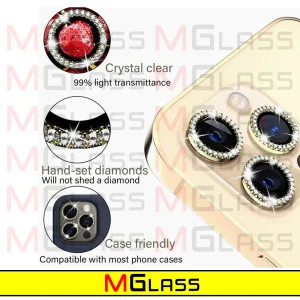 محافظ لنز دوربین ام‌گلس مدل Ring-Diamond مناسب برای گوشی موبایل اپل Iphone 11 Pro / 11 Pro Max