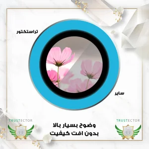 محافظ لنز دوربین شیشه‌ای تراستکتور مدل SHLZT مناسب برای گوشی موبایل اپل iPhone 15 Pro