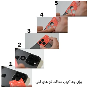 محافظ لنز دوربین فلزی گلس استار مدل RINMTBS مناسب برای گوشی موبایل اپل iPhone 15 Pro Max