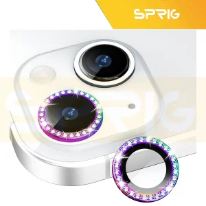 محافظ لنز دوربین اسپریگ مدل Ring Metal Shine مناسب برای گوشی موبایل اپل Iphone 13/13mini