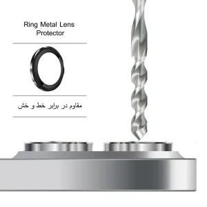 حافظ لنز دوربین ام‌گلس مدل Ring Metal MG مناسب برای گوشی موبایل شیائومی Redmi Note 14 Pro