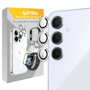 محافظ لنز دوربین اسپریگ مدل Ring Metal Diamond مناسب برای گوشی موبایل سامسونگ Galaxy M54