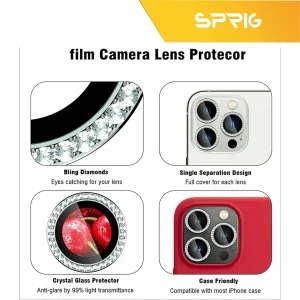محافظ لنز دوربین اسپریگ مدل Ring metal Diamond مناسب برای گوشی موبایل اپل Iphone 14 Pro / 14 Pro max