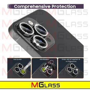 محافظ لنز دوربین ام‌گلس مدل Metal-Diamond مناسب برای گوشی موبایل اپل Iphone 12