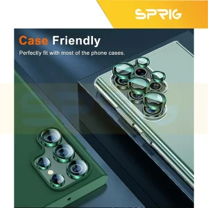 محافظ لنز دوربین رینگی اسپریگ مدل Ring Metal مناسب برای گوشی موبایل سامسونگ Galaxy S22 Ultra