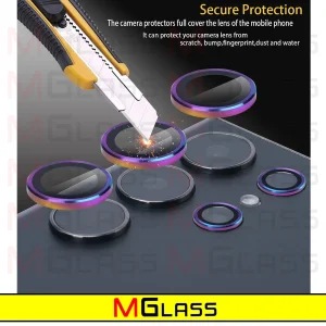 محافظ لنز دوربین ام‌گلس مدل Colorful Ring MG مناسب برای گوشی موبایل سامسونگ Galaxy S23 Ultra