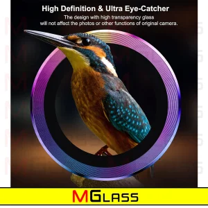 محافظ لنز دوربین ام‌گلس مدل Colorful Ring MG مناسب برای گوشی موبایل سامسونگ Galaxy S23 Ultra