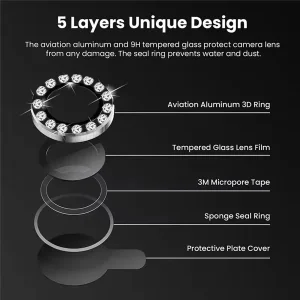 محافظ لنز دوربین شیشه ای وایت ولف مدل W-Shine Ring مناسب برای گوشی موبایل اپل IPhone 14 Pro / IPhone 14 Pro Max