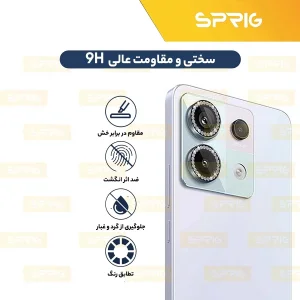 محافظ لنز دوربین رینگی اسپریگ مدل Ring Metal Diamond مناسب برای گوشی موبایل شیائومی Redmi Note 13 Pro 5G