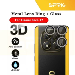محافظ لنز دوربین اسپریگ مدل Ring Metal Diamond مناسب برای گوشی موبایل شیائومی Poco X7