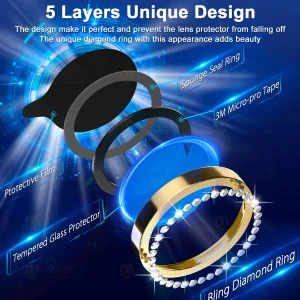 محافظ لنز دوربین آلتیمیت شیلد مدل Ring Diamond UL مناسب برای گوشی موبایل شیائومی Poco X7 Pro