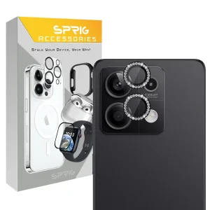 محافظ لنز دوربین رینگی اسپریگ مدل Ring Metal Diamond مناسب برای گوشی موبایل شیائومی Redmi Note 13 5G