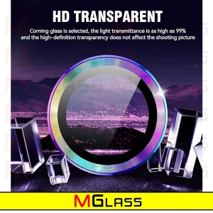 محافظ لنز دوربین ام‌گلس مدل Colorful Ring MG مناسب برای گوشی موبایل سامسونگ Galaxy S22 Ultra