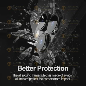 محافظ لنز دوربین آلتیمیت شیلد مدل Ring Metal UL مناسب برای گوشی موبایل اپل iPhone 16 Pro / 16 Pro Max