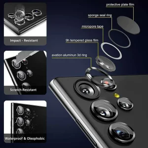 محافظ لنز دوربین کروکودیل مدل C-Ring مناسب برای گوشی موبایل سامسونگ Galaxy S24 Ultra / Galaxy S23 Ultra
